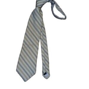 Barneys New York Neutral Tones Neck Tie Men's 100% Silk Striped Made in In Italy